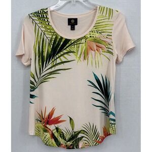 JM Collection Women PP Hawaiian Floral Palm Top Summer Beach Resortwear Vacay